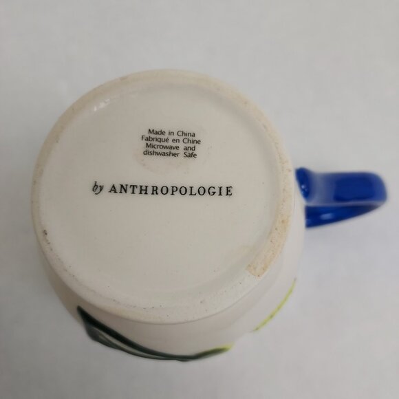 Anthropologie Faye Icon Mug Coffee Cup Floral Caterpillar Butterfly Replacement - Picture 4 of 6
